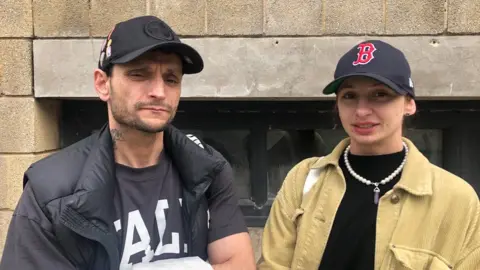 Charles Heslett/BBC Kamil Tyscka and partner Ilona Pawlowska