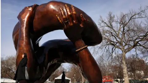 Getty Images A statue to honour Martin Luther King Jr. and Coretta Scott King