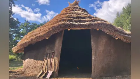 Flag Fen Almost complete replica Iron Age roundhouse
