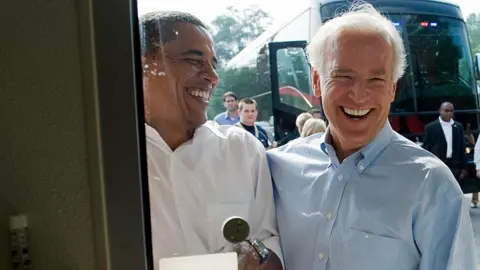 Getty Images President Barack Obama and Vice-president Biden on the campaign trail