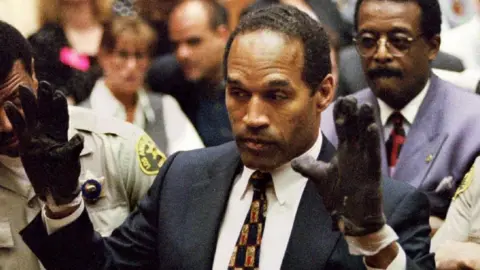 Reuters OJ Simpson, wearing the blood stained gloves found by Los Angeles Police and entered into evidence in Simpson's murder trial