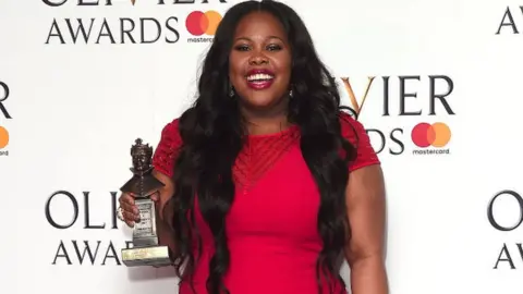 Getty Images Amber Riley won the Best Actress In A Musical award for 'Dreamgirls' at The Olivier Awards 2017