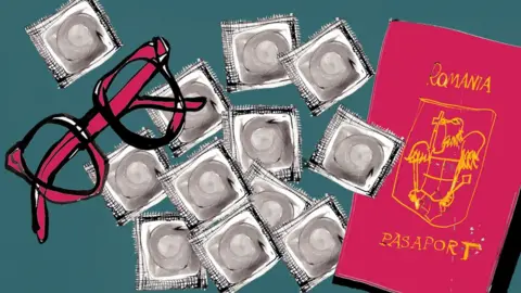 Glasses, condoms, passport