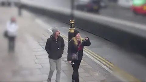 Metropolitan Police CCTV of victim Kurt Cochran walking on Westminster Bridge with his wife Melissa on 22 March 2017