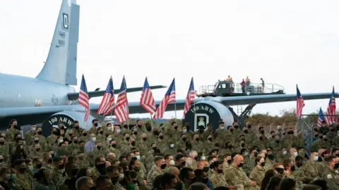 PA Media Joe Biden at Mildenhall