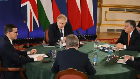 Getty Images Boris Johnson hosts European leaders in London