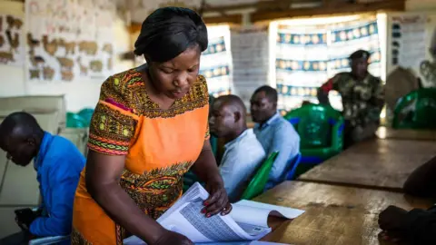 AFP Election official preparing material