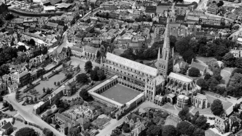 Historic England A picture of Norwich Cathedral in 1946