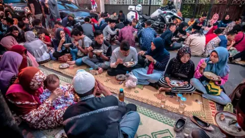 Getty Images An Iftar meal in Indonesia