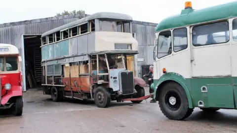 Transport Museum Wythall The bus before restoration began