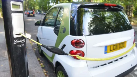 Electric car at charge point