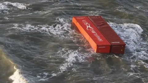 Dutch coastguard Containers in the Wadden Sea