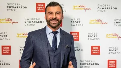 Getty Images Joe Calzaghe smiling at the Wales Sport Awards