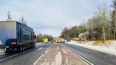 A96 near Huntly closed for seven hours after serious crash