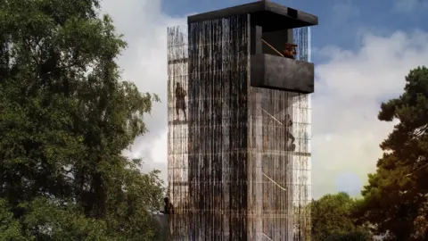 National Trust Artist's impression of the proposed Sutton Hoo viewing tower.