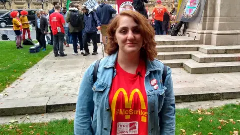 Striking MacDonald's worker