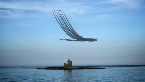 BBC Red Arrows above Douglas