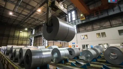 Getty Images Galvanized coiled steel at the ThyssenKrupp steelworks on January 17, 2018 in Duisburg, Germany