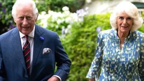 Charles and Camilla at Llwynywermod, Carmarthenshire, July 2022