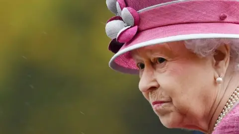 EPA The Queen inspects the King's Troop Royal Horse Artillery outside Hyde Park Barracks in London, Britain, 19 October 2017