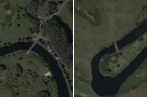 PLANET LABS PBC Aerial photos from 17 August show bridge structures across the river Seym near Glushkovo 