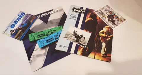 Tommy Douglas Tickets and promotional materials for Oasis concert in Loch Lomond