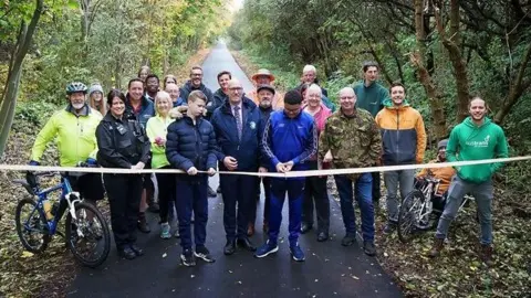 Philip Chisholm Councillor Carl Quarterman at the opening of improvements to Black Path