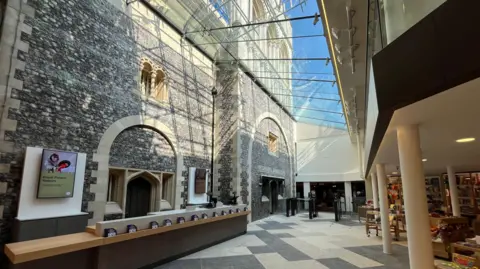 Shaun Whitmore/BBC Entrance of Norwich Castle