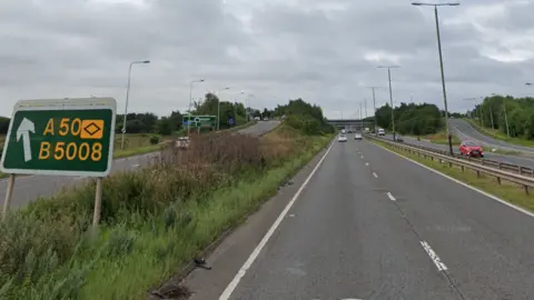 A38 southbound, near Findern roundabout, Derbyshire