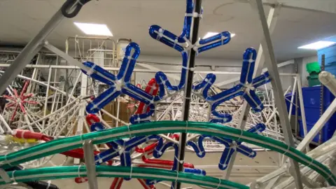 BBC Christmas lights in storage