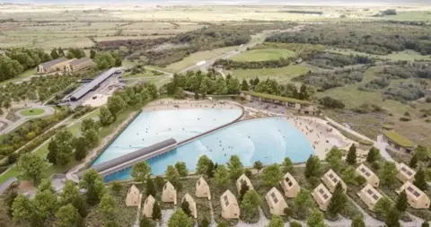 The Seahive Artist's impression of surf lagoon
