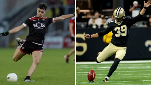 A comparison of Charlie Smyth's kicking the ball in gaelic football and in the NFL