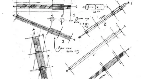 Team Valoris Several pencil design sketches with measurements of the straw.