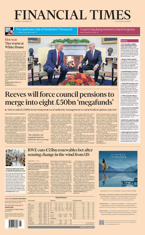  "Reeves will force council pensions to merge into eight £50bn 'megafunds'". 