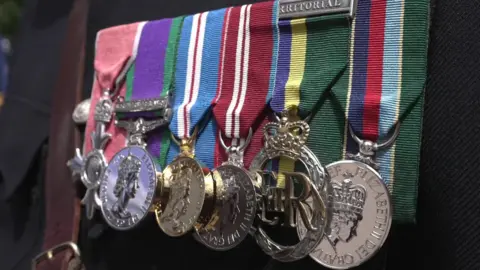 Various colours are visible in this image of medals.