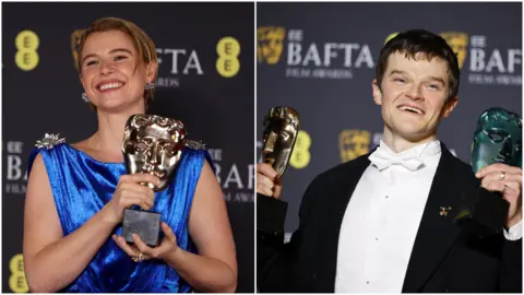 Jessie Buckley and Robert Aramayo won best actress and best actor at the Baftas