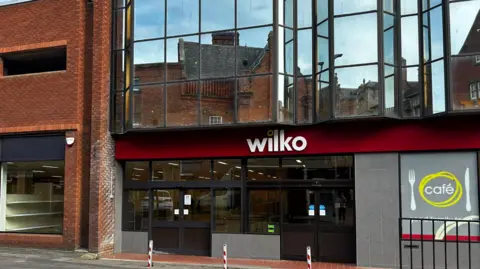 Street level view of the frontage of the former Wilko store in Darlington