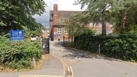 The front gates to Judd School