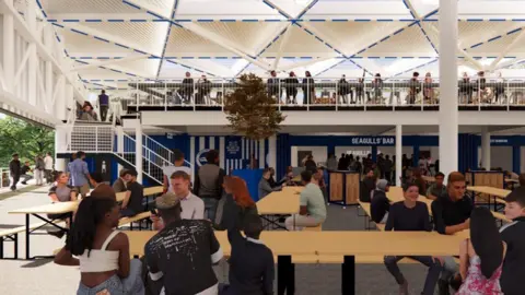 BRIGHTON & HOVE ALBION An artist's impression of what the fan zone could look like inside