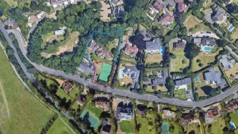Guildford Borough Council An aerial view of the area where the proposed development will be.