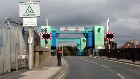 A view of Poole Bridge on a cloudy day.