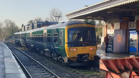 A Turbo 165 train at a station