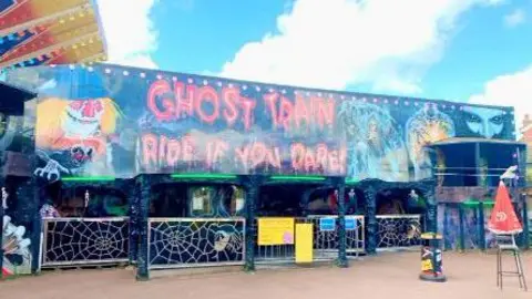 The outside of the ghost train at Dymchurch Amusement Park