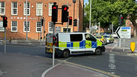 BBC Police cordon on Wilford Street