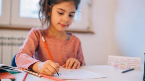 A child writing