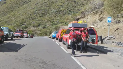 Bomberos Voluntarios de Santiago del Teide Mountain rescue teams preparing to continue the search for Jay Slater