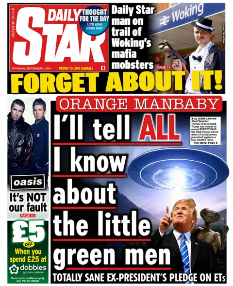 The headline in the Daily Star reads: 