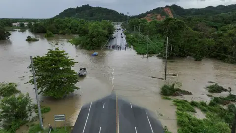 Flooded roads in Puerto Rico 