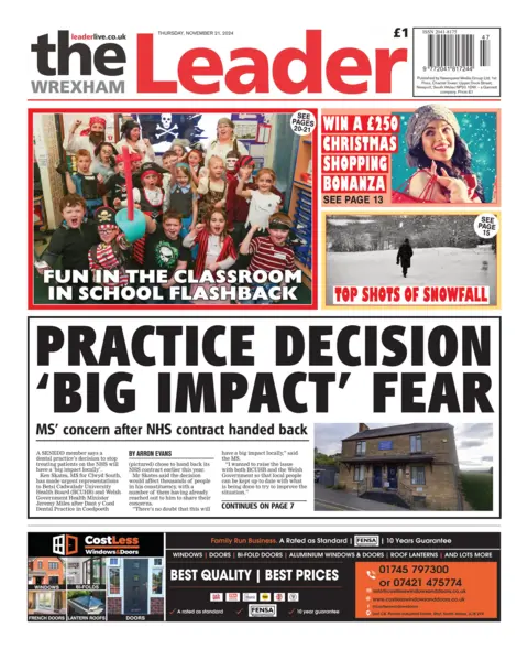Wrexham Leader Wrexham Leader front page