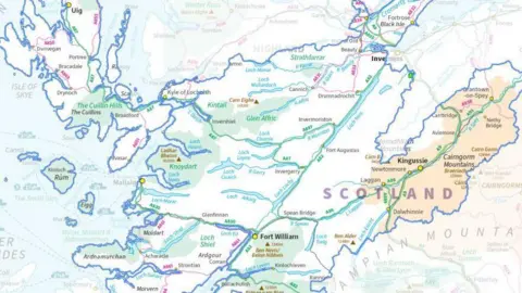 Extract from a map showing part of the Skye, Lochaber and Badenoch constituency